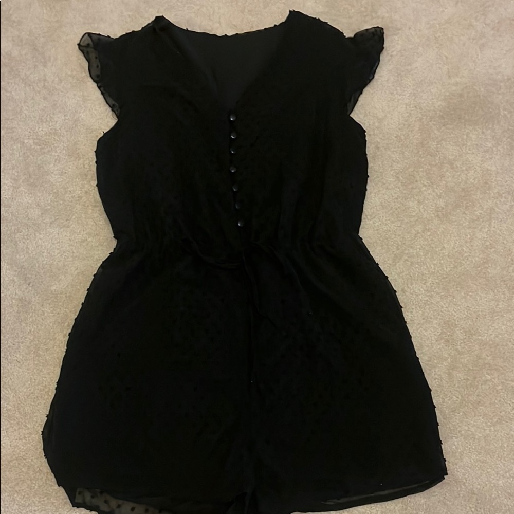 Black Button-Front Romper